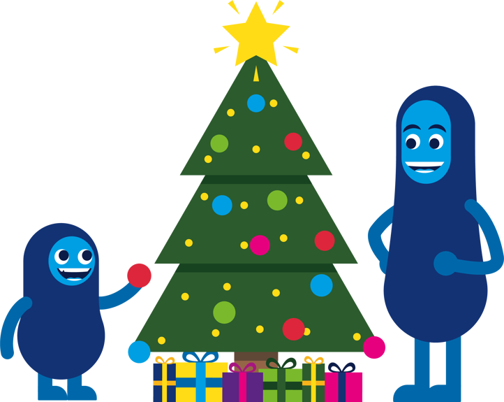 AKS-figurer pynter juletre